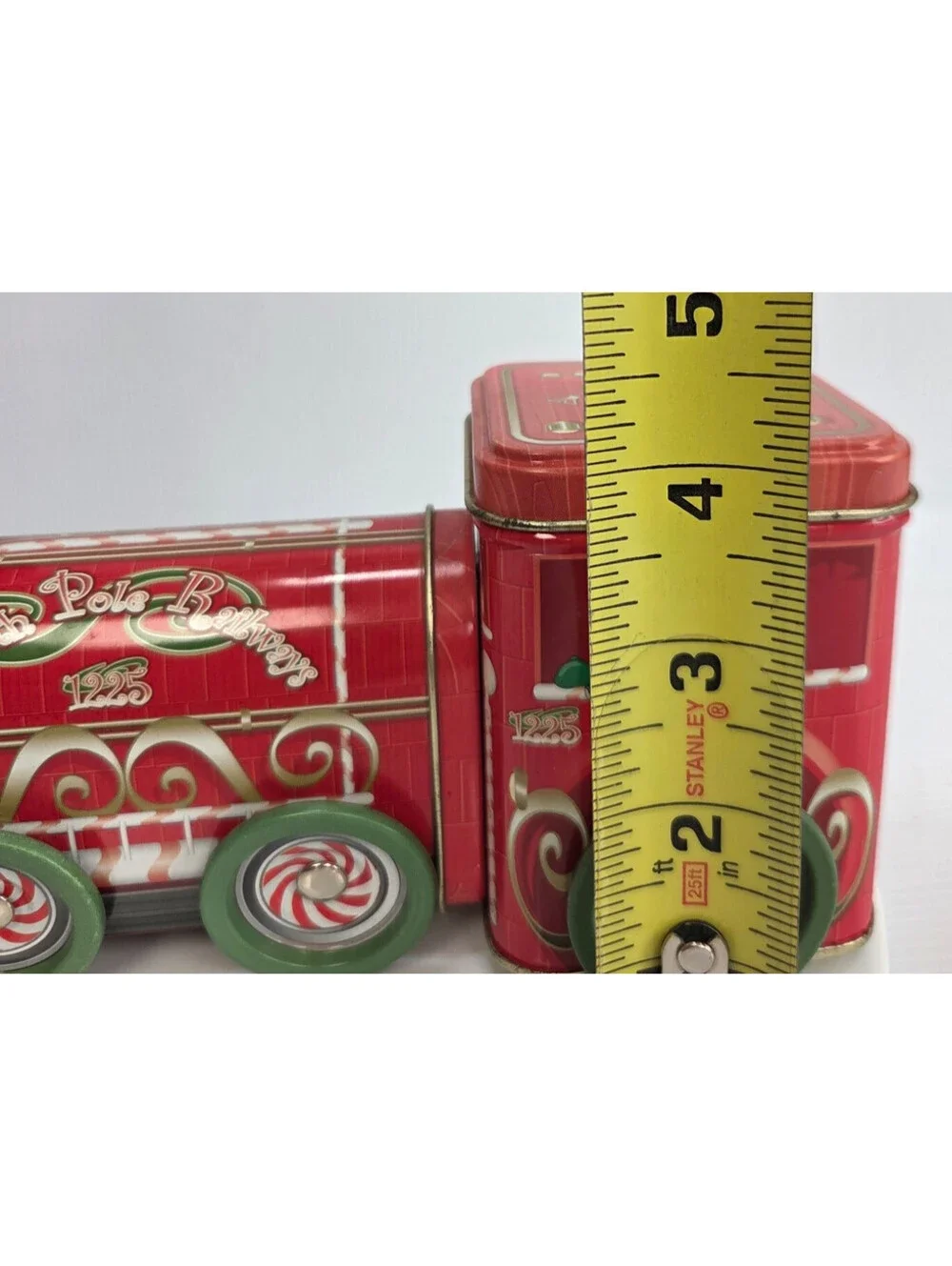 North Pole Railways 1225 Christmas Train Tin Holiday Express Metal LocomotiveVTG